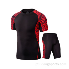 Roupas de ginástica homens curvo bainha esporte t-shirt